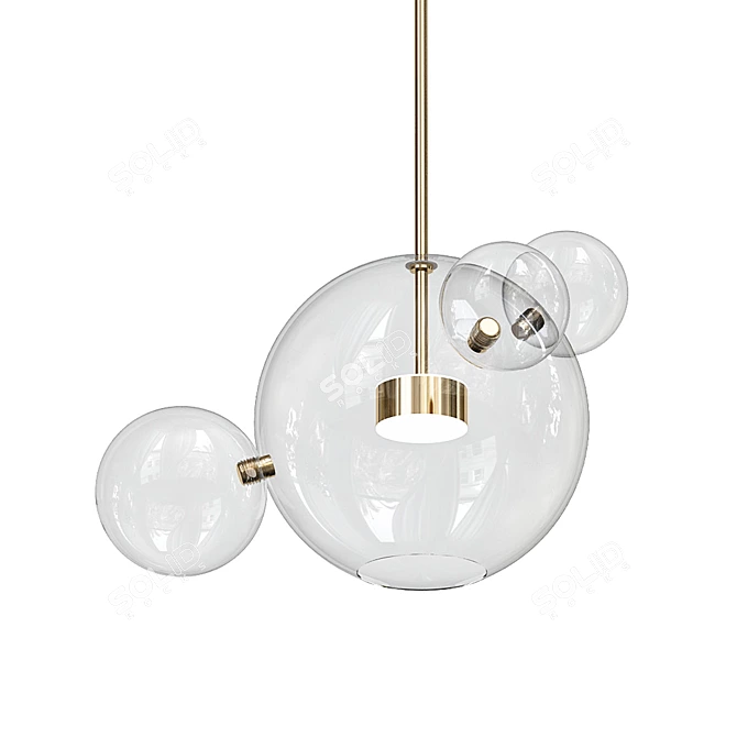Bubble B LED Light: Stylish Glass Shades! 3D model image 3