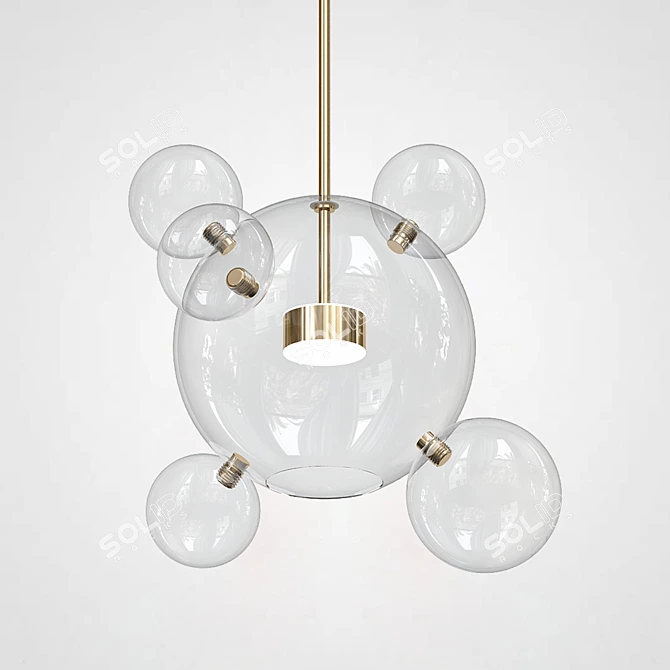 Versatile LED Pendant Light: Bubble B 3D model image 1
