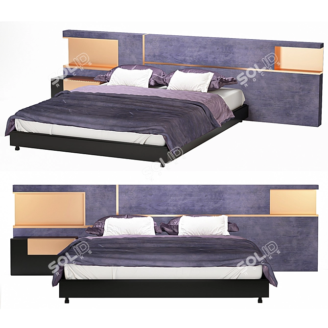 Sleek Modern Bed Design 3D model image 2