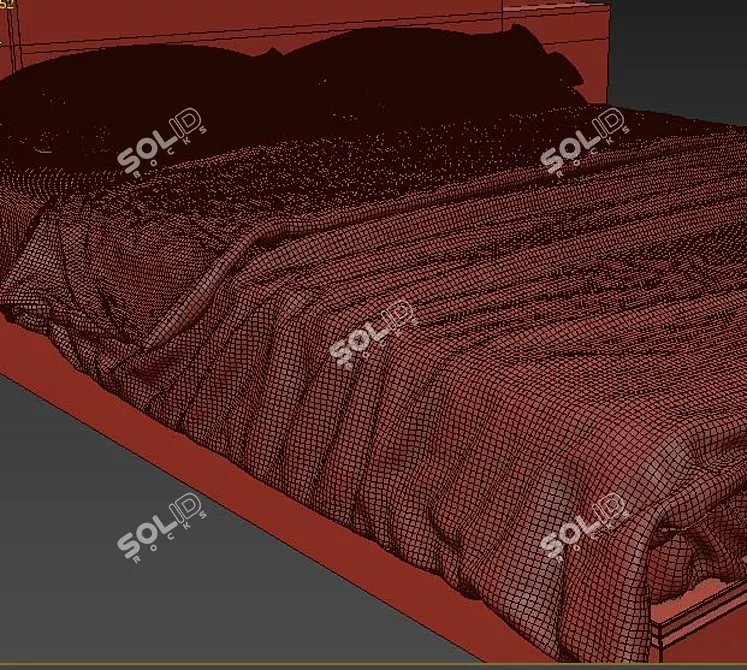 Sleek Modern Bed Design 3D model image 4