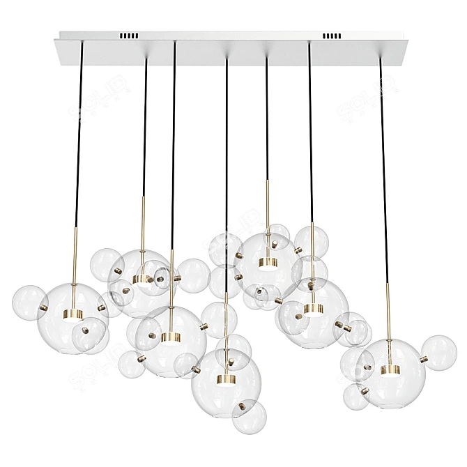 Bubble B Glass Pendant Light 3D model image 3