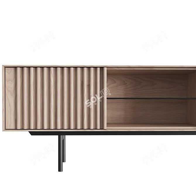 Modern TV Stand with Glass Shelf - KA-BERA 005 3D model image 3