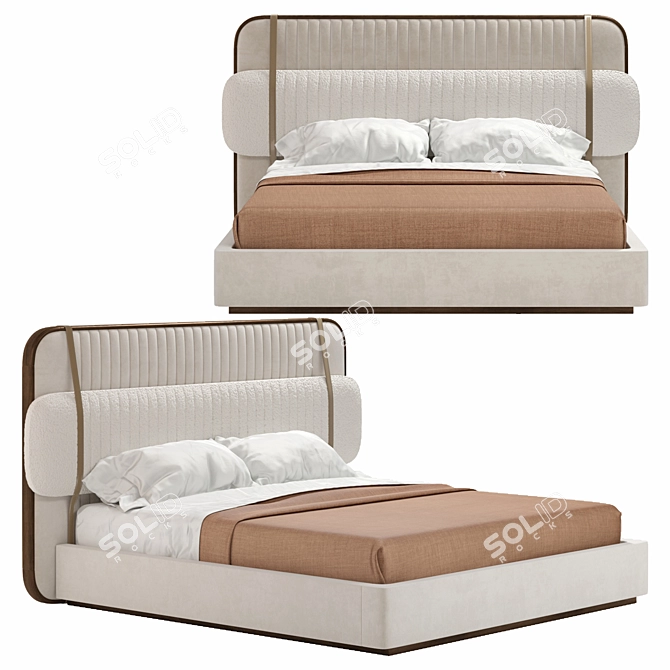 Scott Mezzo Bed: Stylish and Spacious 3D model image 1