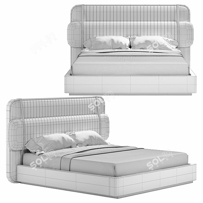 Scott Mezzo Bed: Stylish and Spacious 3D model image 3