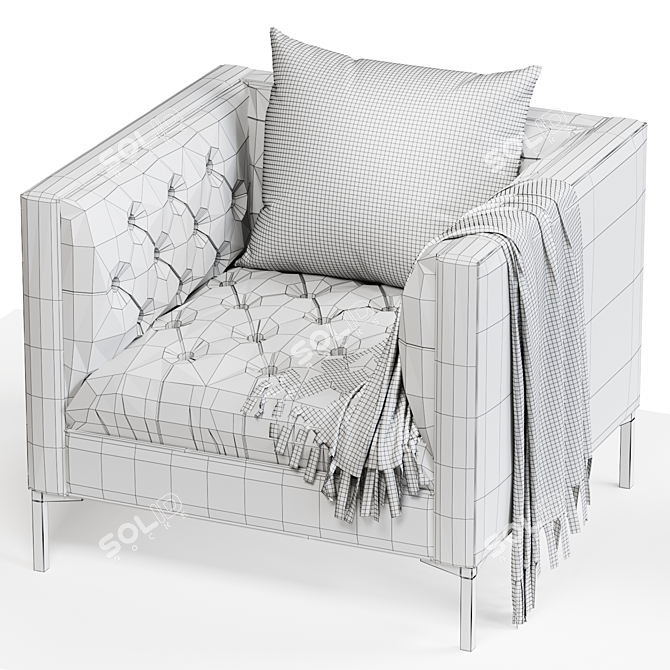 Zanetta Luxe and Glamourous Accent Chair 3D model image 3