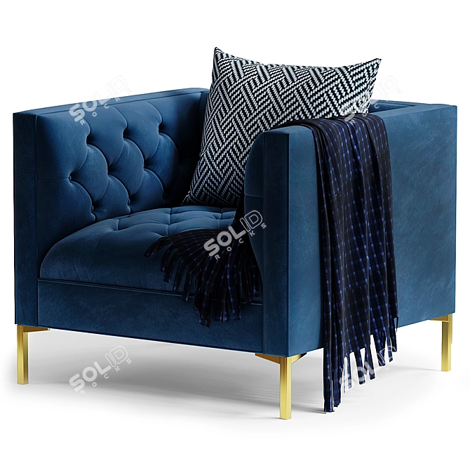 Zanetta Luxe and Glamourous Accent Chair 3D model image 4