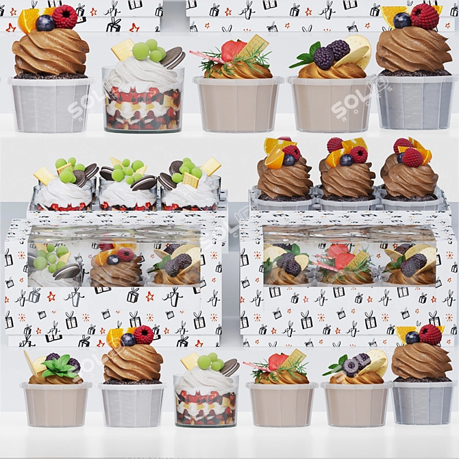 Delicious Muffin & Cupcake Combo 3D model image 1