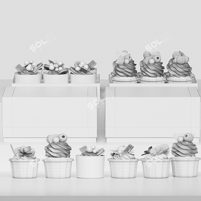 Delicious Muffin & Cupcake Combo 3D model image 2