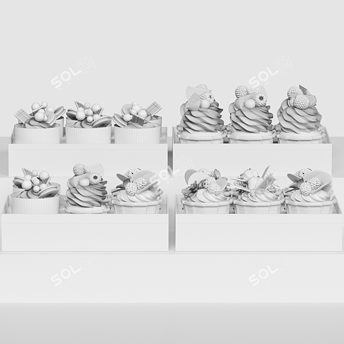 Delicious Muffin & Cupcake Combo 3D model image 5