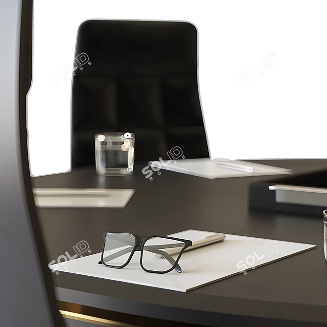 Sleek Circular Meeting Table 3D model image 4