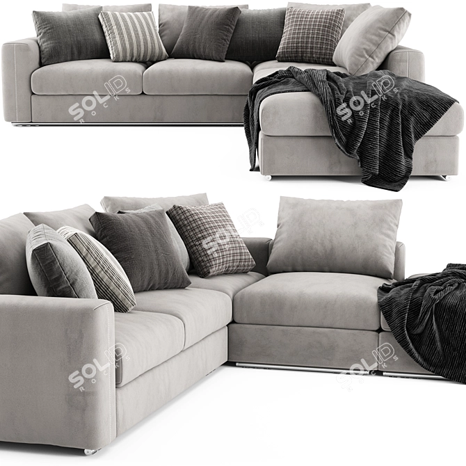 Modern Asolo Corner Sofa 3D model image 2