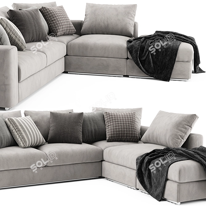 Modern Asolo Corner Sofa 3D model image 3