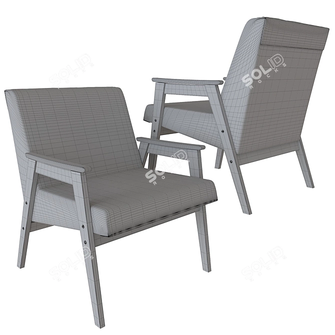 Retro Romanian Armchair 3D model image 2