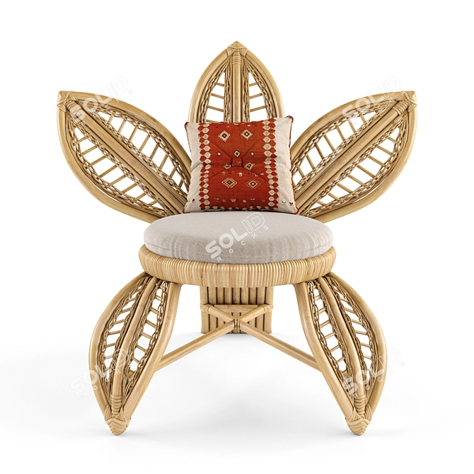 Arya Rattan Chair: Sleek and Stylish Seating 3D model image 2