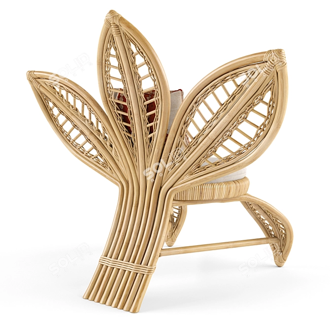 Arya Rattan Chair: Sleek and Stylish Seating 3D model image 3