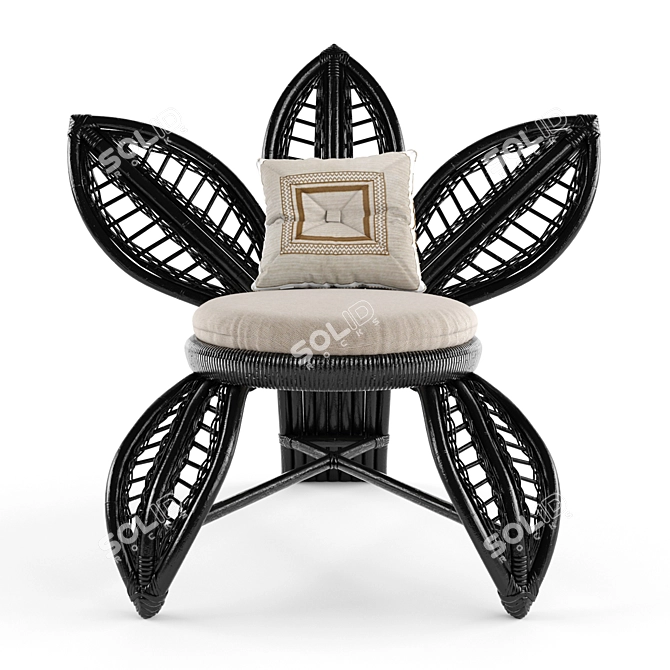 Arya Rattan Chair: Sleek and Stylish Seating 3D model image 4