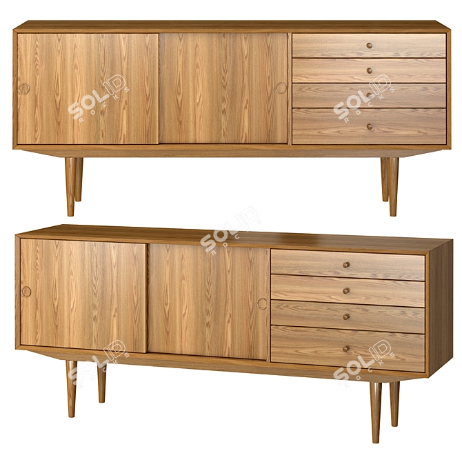 Vintage Quilda Sideboard: Elegant Storage Solution 3D model image 1