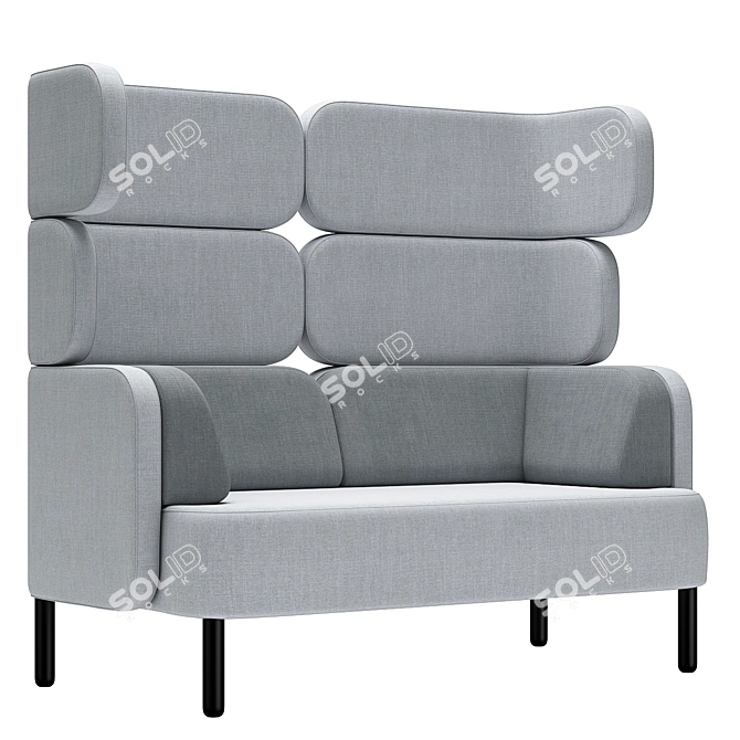 Sleek Comfort: Story High-Back 2-Seater 3D model image 3