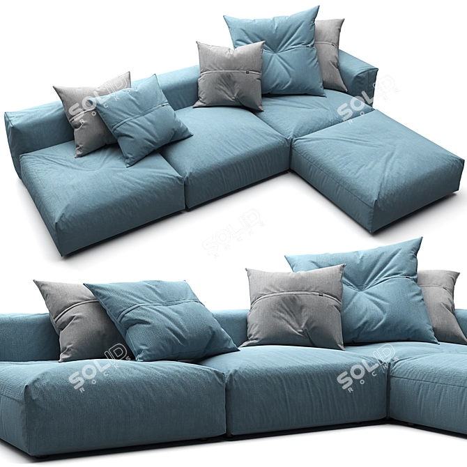 Vetsak Outdoor Grey Sofa 3D model image 3