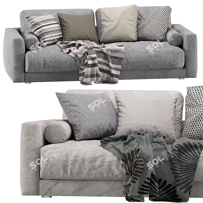 Luxury Blanche Katarina 2-Seater Sofa 3D model image 1