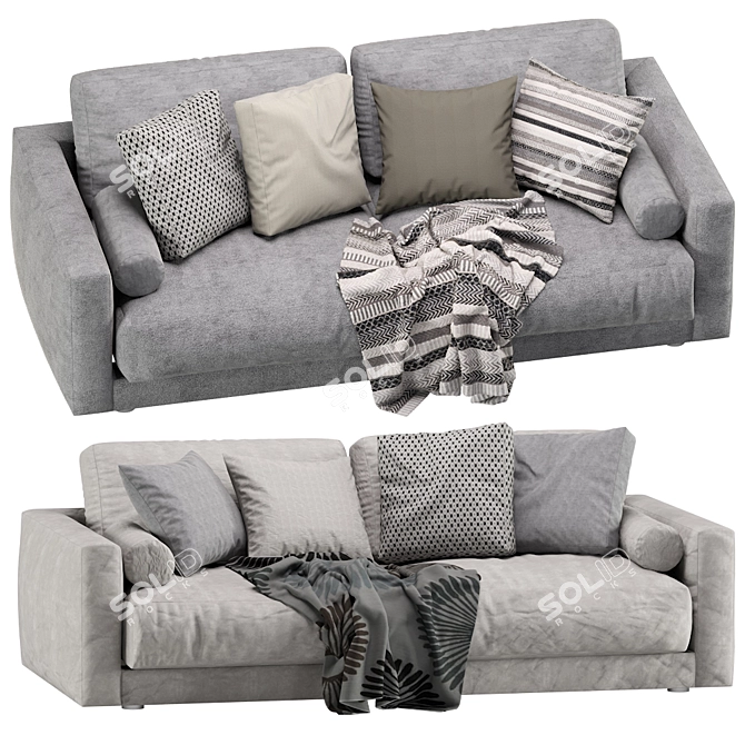 Luxury Blanche Katarina 2-Seater Sofa 3D model image 2