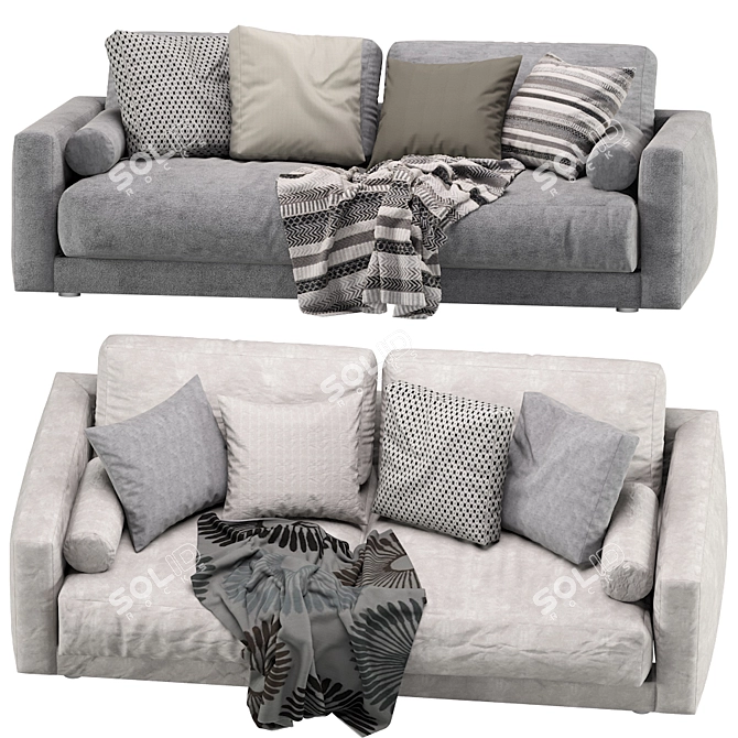 Luxury Blanche Katarina 2-Seater Sofa 3D model image 3