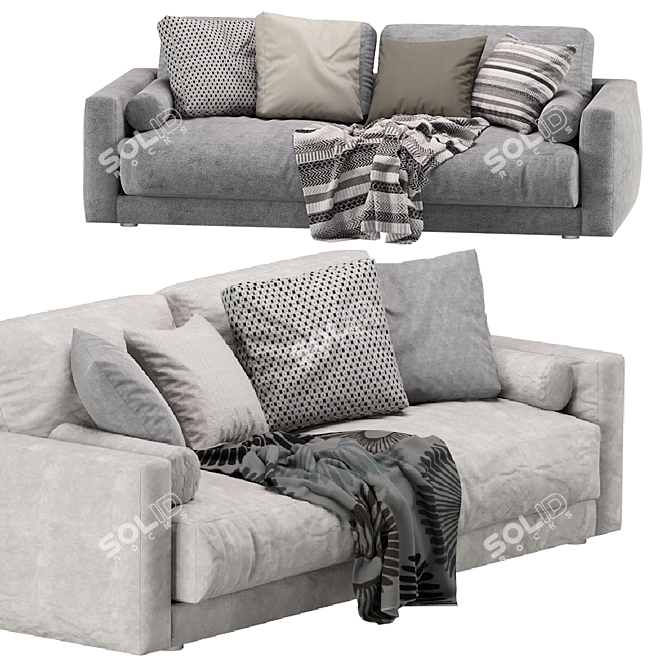 Luxury Blanche Katarina 2-Seater Sofa 3D model image 4