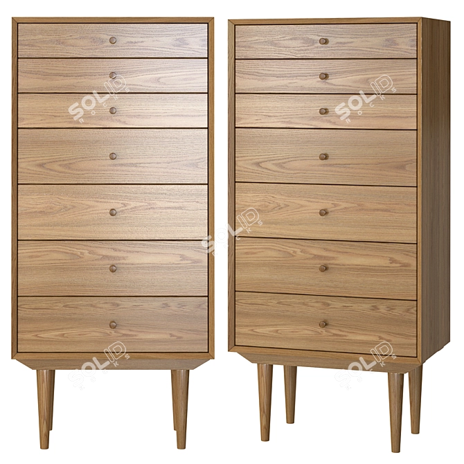 Quilda 7-Drawer Chest 3D model image 1