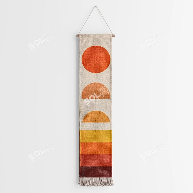 Sunset Tapestry: Abstract Wall Art 3D model image 1