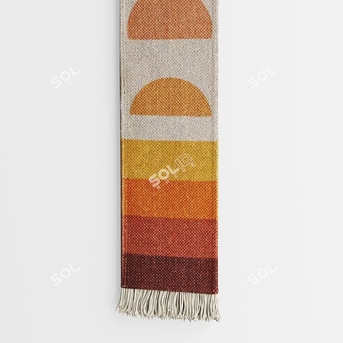 Sunset Tapestry: Abstract Wall Art 3D model image 5