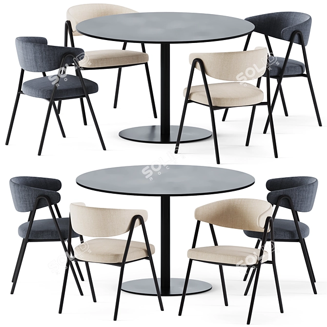 Elegant T-Table Set by Tribu 3D model image 1