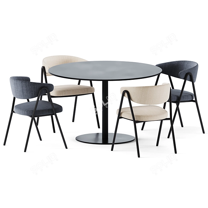 Elegant T-Table Set by Tribu 3D model image 2