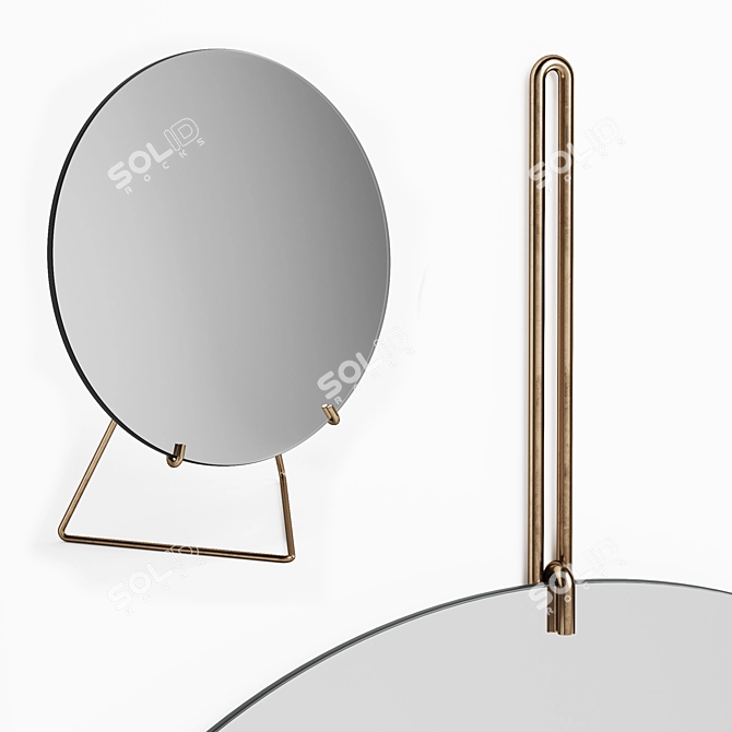 Elegant Moebe Mirrors in Brass & Black 3D model image 2