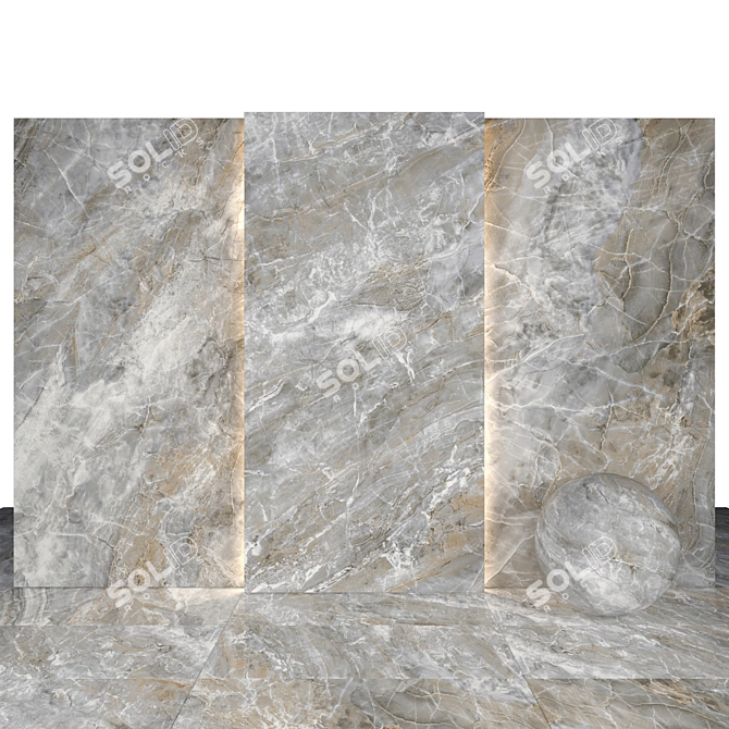 Canyon Gray Marble: Elegant Natural Stone 3D model image 1
