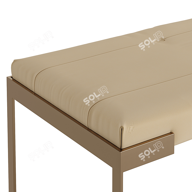 Luxury Fendi Aura Bench - Golden Metal Finish 3D model image 3