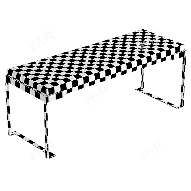 Luxury Fendi Aura Bench - Golden Metal Finish 3D model image 4