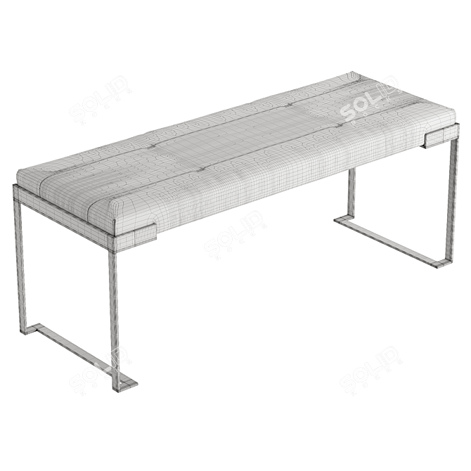 Luxury Fendi Aura Bench - Golden Metal Finish 3D model image 5