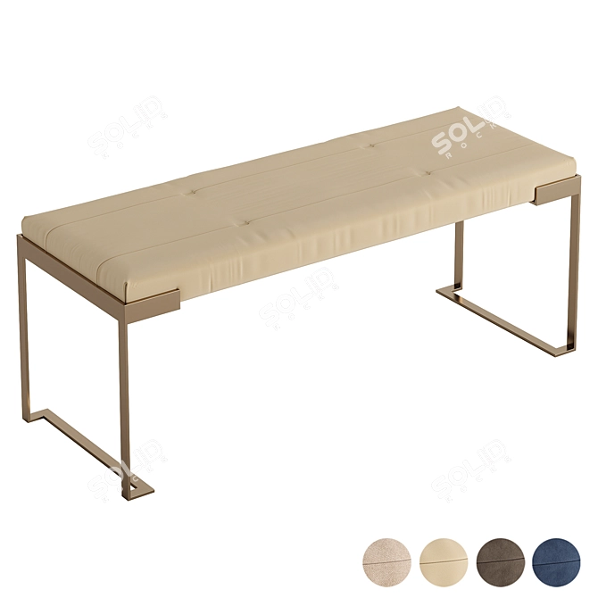 Luxury Fendi Aura Bench - Golden Metal Finish 3D model image 6