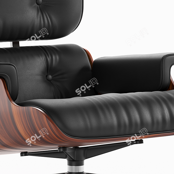 Elegant Eames Lounge Chair & Ottoman 3D model image 3