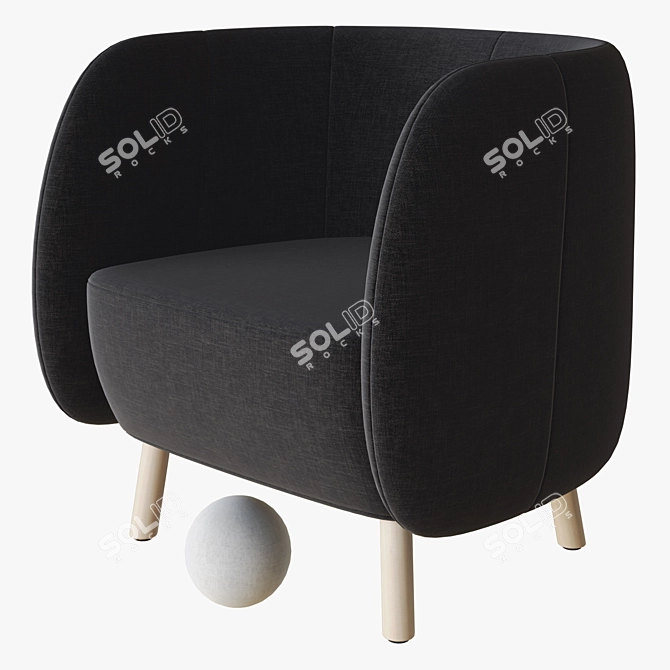 Modern Mousse P Armchair 3D model image 1