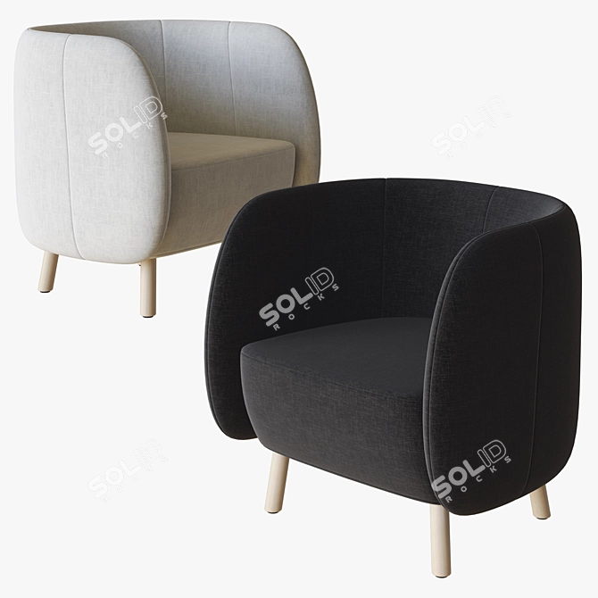 Modern Mousse P Armchair 3D model image 2