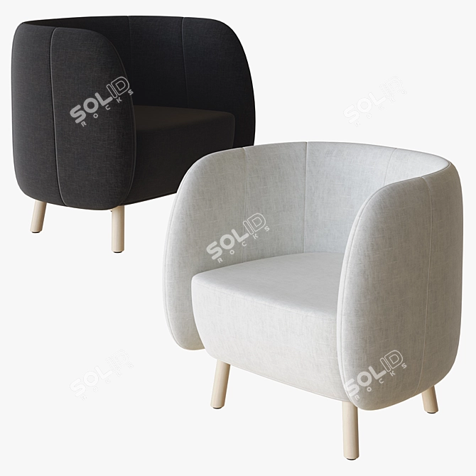 Modern Mousse P Armchair 3D model image 3