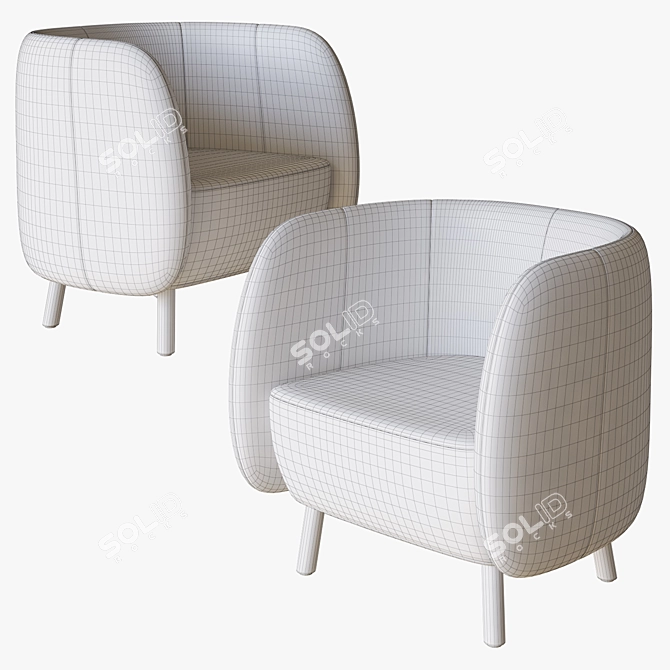 Modern Mousse P Armchair 3D model image 4