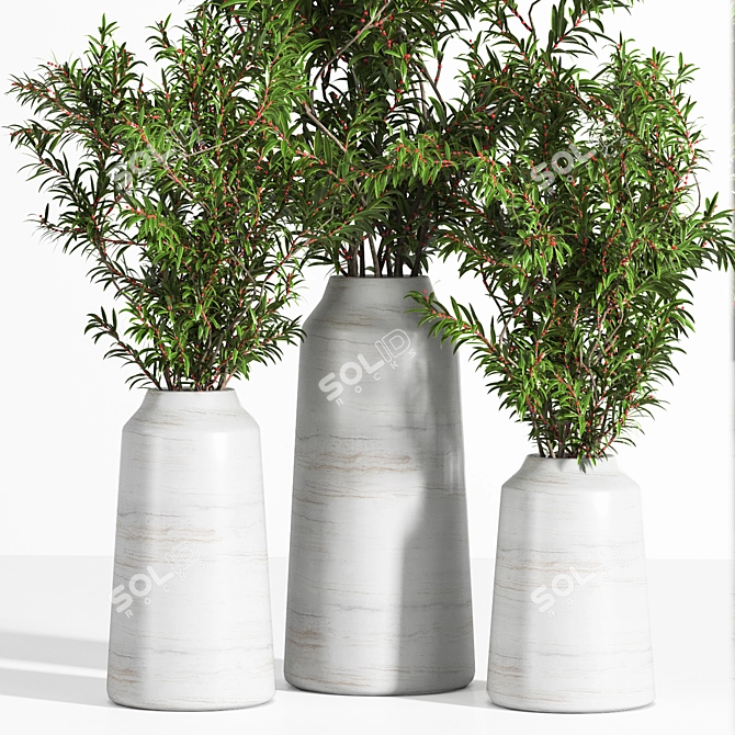 Elegant Gray Branch Pot 3D model image 4