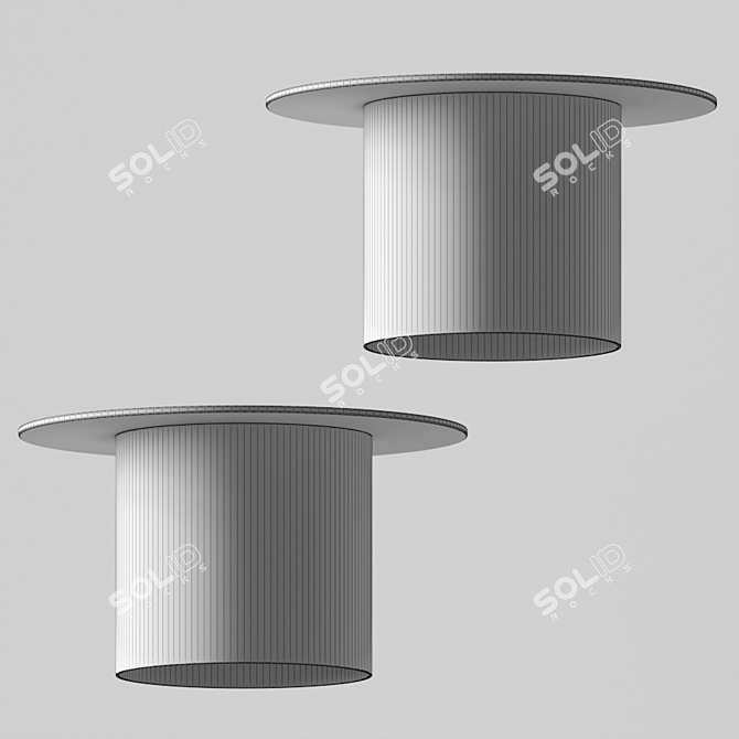 Brass Flush Mount Light: Elegant & Timeless 3D model image 4