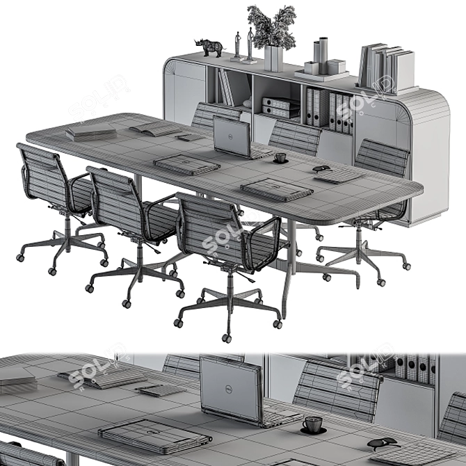 Elegant Conference Set: Table + Chair 3D model image 6