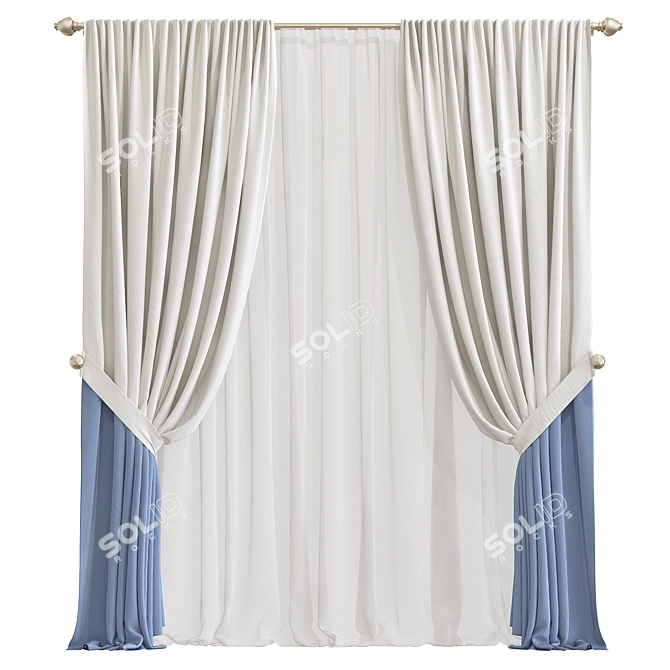 Revamped Curtain Design 3D model image 1