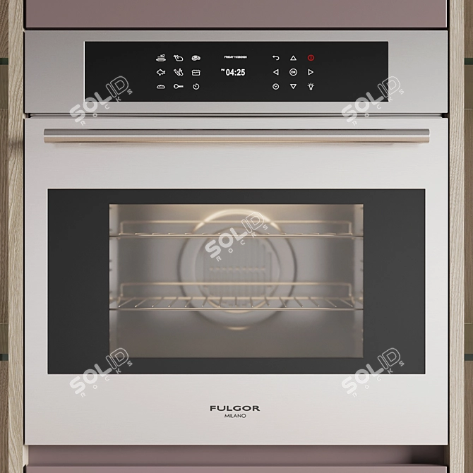 Modern Kitchen Set 063: Gas Hob, Oven, Sink & Hood 3D model image 3