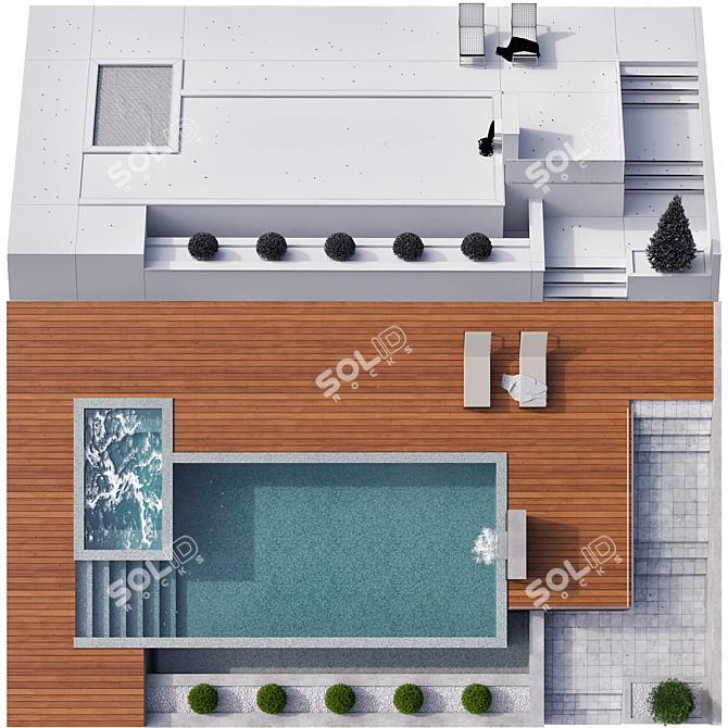 14m2 Pool - 3D Model for V-Ray and Corona 3D model image 4