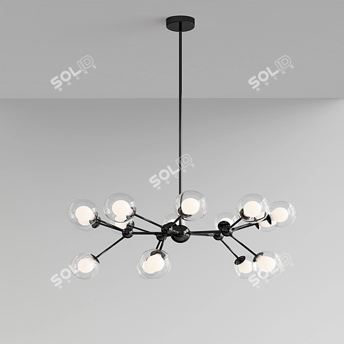 Elegant Kaver Shot Chandelier 3D model image 2